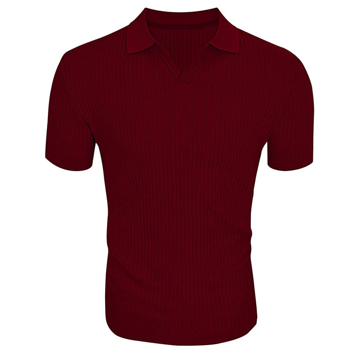 Trendy heren poloshirt met verfijnde textuur en slimfit pasvorm. Korte mouwen voor een stijlvolle, comfortabele zomer.