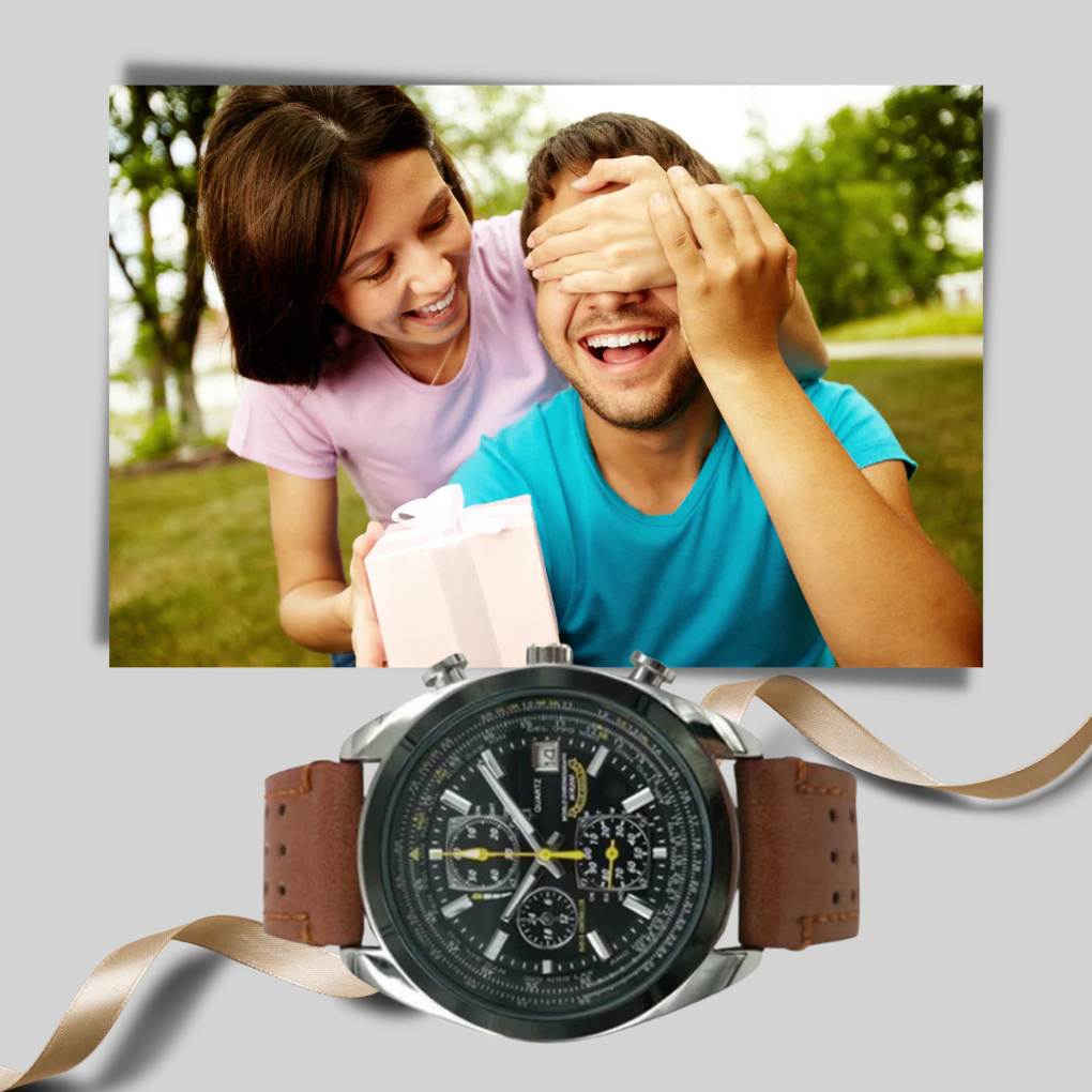 Modern heren quartzhorloge met strakke lijnen en waterdicht ontwerp, een elegant en duurzaam polsaccessoire.