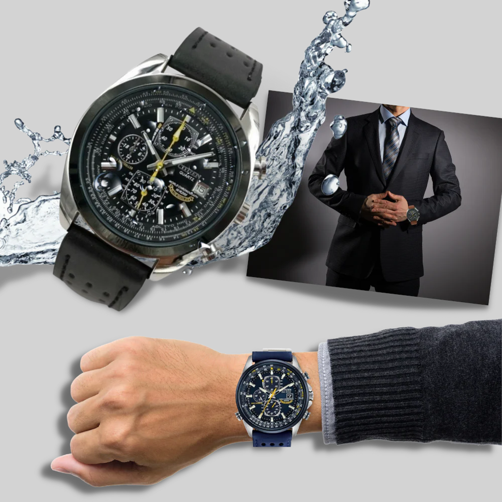 Duurzaam waterdicht heren quartzhorloge met strakke metalen kast en comfortabele band, een betrouwbaar accessoire.