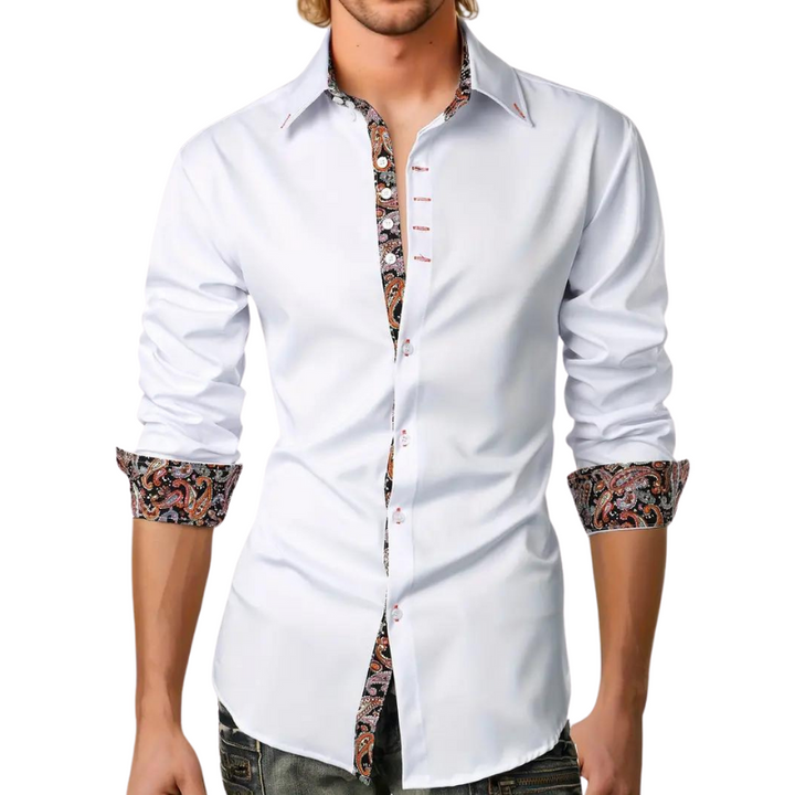 Heren Stijlvol Modern Party Overhemd in helderblauw, ideaal voor feestjes & casual chic herenmode.