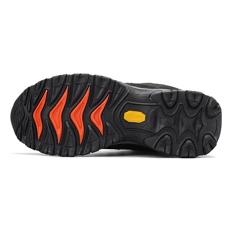 Zwarte heren waterdichte hoogmodel wandelschoenen, met focus op veiligheid en comfort outdoor.