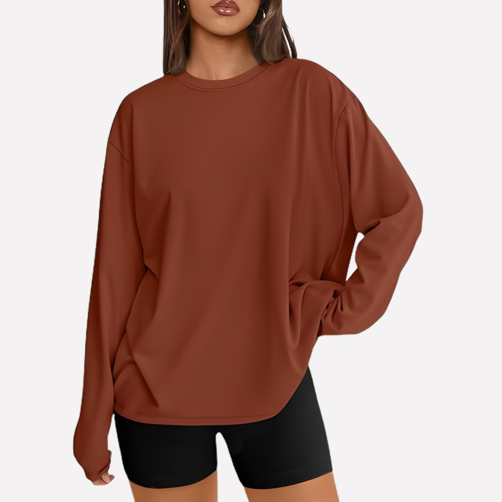 Casual chic oversized lang mouw shirt voor vrouwen, een must-have in dameskleding.