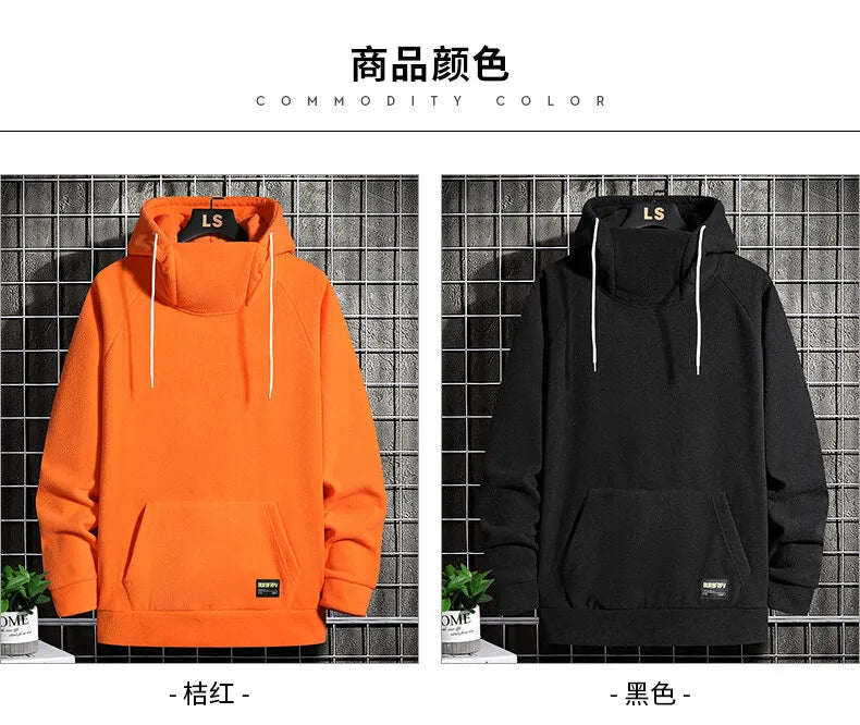 Modieuze oversized heren trui, warme en comfortabele streetwear met capuchon.