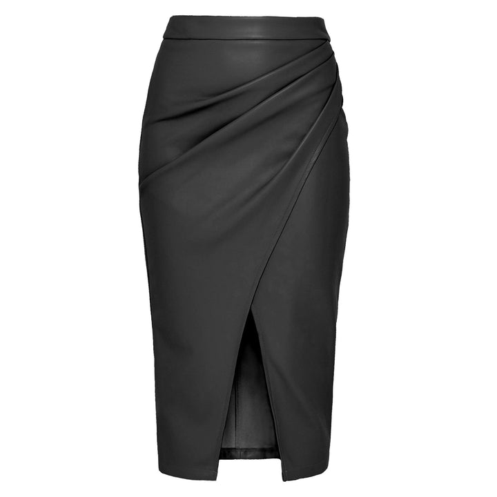 Comfortabele dames midirok met chique zijplooi, een essentiële aanvulling op je elegante garderobe.