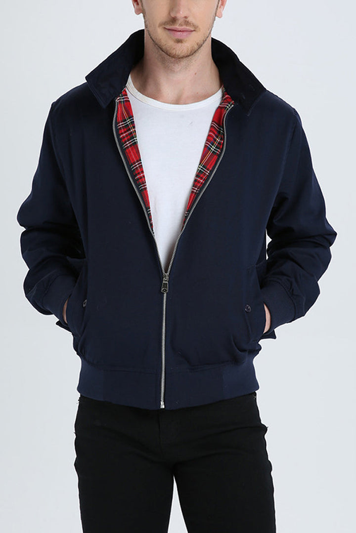 Heren Harrington jack Ryder in donkerblauw, klassiek en stijlvol voor elke gelegenheid.