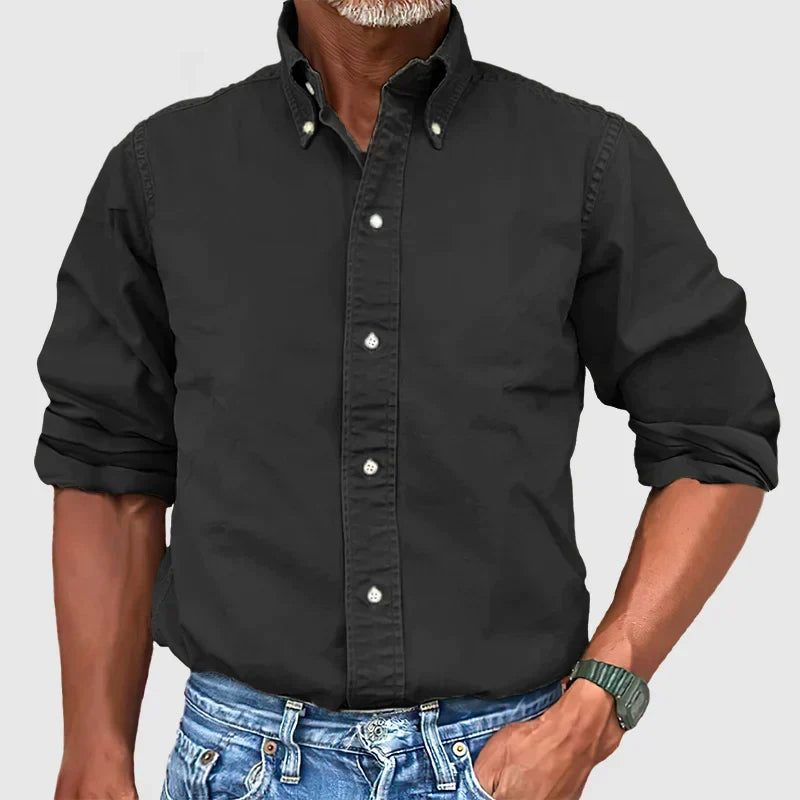 Elegant regular fit herenoverhemd met lange mouwen, perfecte pasvorm voor zakelijke en casual look.