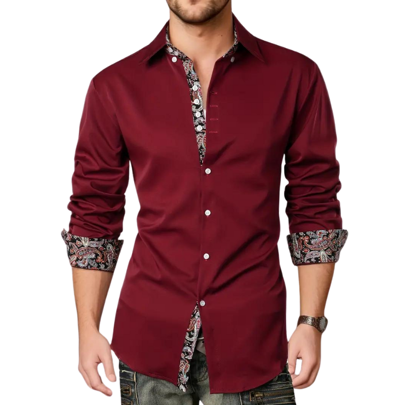 Modern rood heren party blouse, uitstekende kwaliteit voor een modieuze en chique uitstraling.