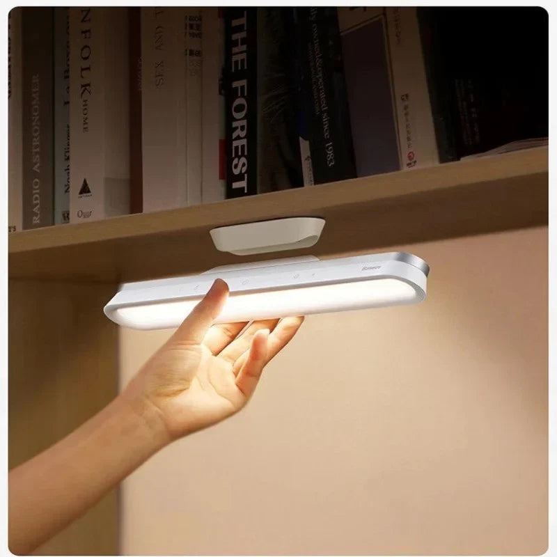 Moderne FlexiGlow LED lamp, magnetisch en dimbaar via aanraaksensor; veelzijdige interieurverlichting.