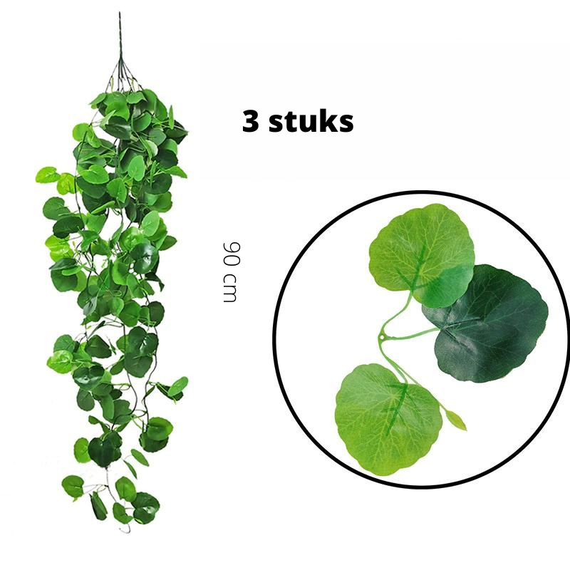 Realistische kunstklimop om een groene, frisse sfeer te creëren; ideaal voor decoratie zonder water en plantenverzorging.