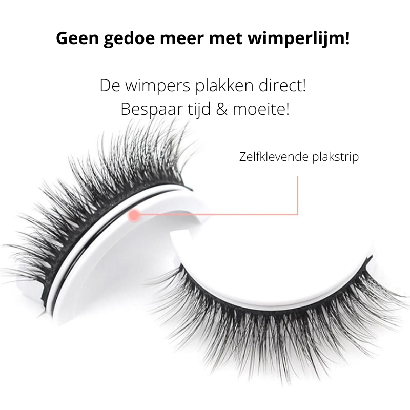 Volumineuze en natuurlijke zelfklevende nepwimpers. Perfect voor een snelle beauty upgrade en mooie oogmake-up.