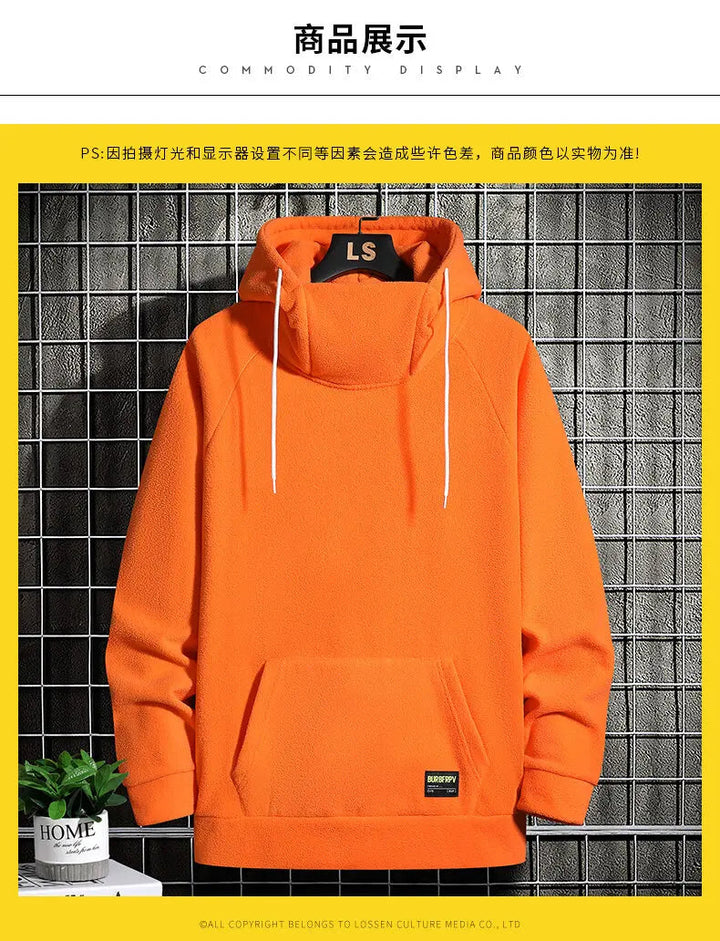 Dikke heren hoodie, oversized model. Comfortabele streetwear voor koude winteravonden.