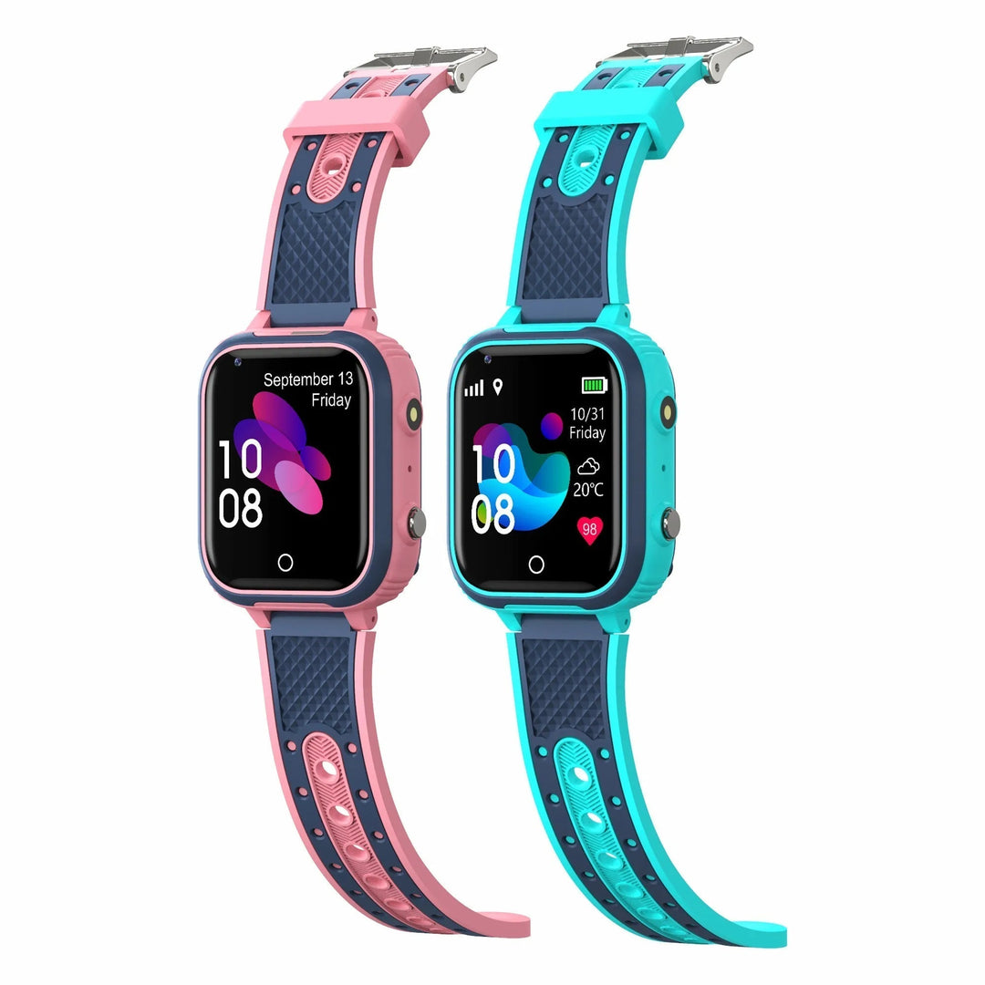 Kinder smartwatch KidGuardian met 4G, GPS tracking, video-oproepen en SOS-functie voor kinderveiligheid.