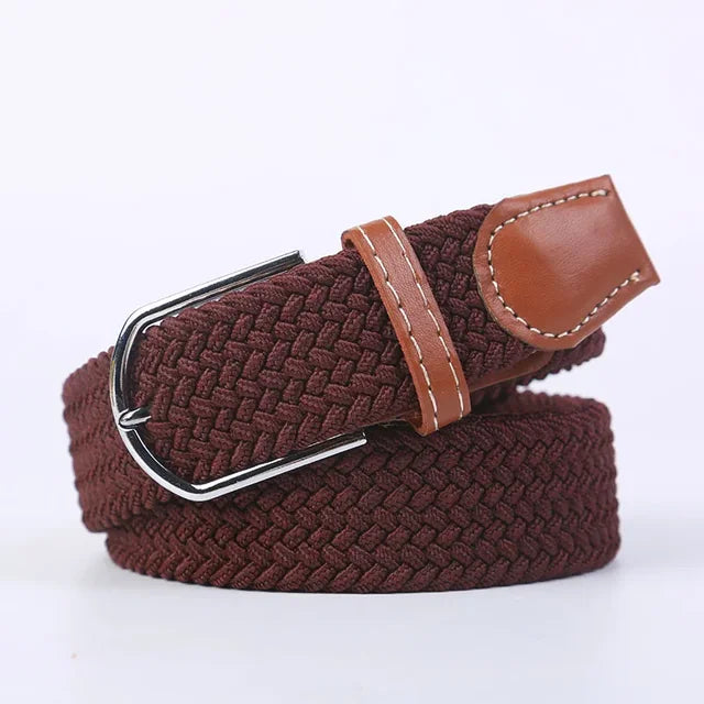 Blauwe flexibele imitatieleer riem, unisex, met stijlvolle gesp voor dagelijks comfort.