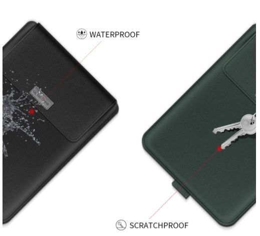Draagbare laptophoes met ergonomische standaard, ideaal voor thuiswerken en onderweg.