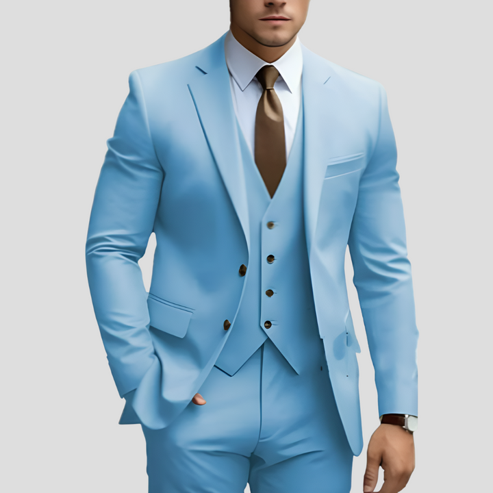 Stijlvol 3-delig slimfit herenpak voor formele gelegenheden; perfect voor bruiloften, feesten en zakelijke events.