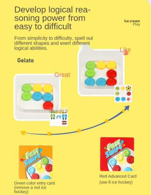 Color Fast Swipe bordspel, educatief speelgoed voor kinderen om kleuren te leren en cognitieve vaardigheden te ontwikkelen.