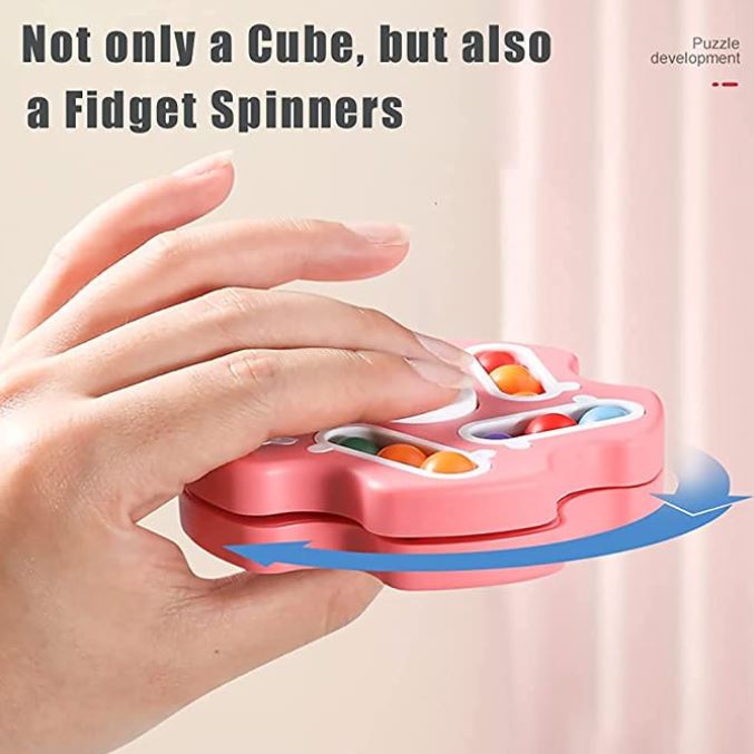 Educatieve Magic Bean puzzel fidget spinner, ideaal voor hersentraining en stressvermindering bij kinderen.