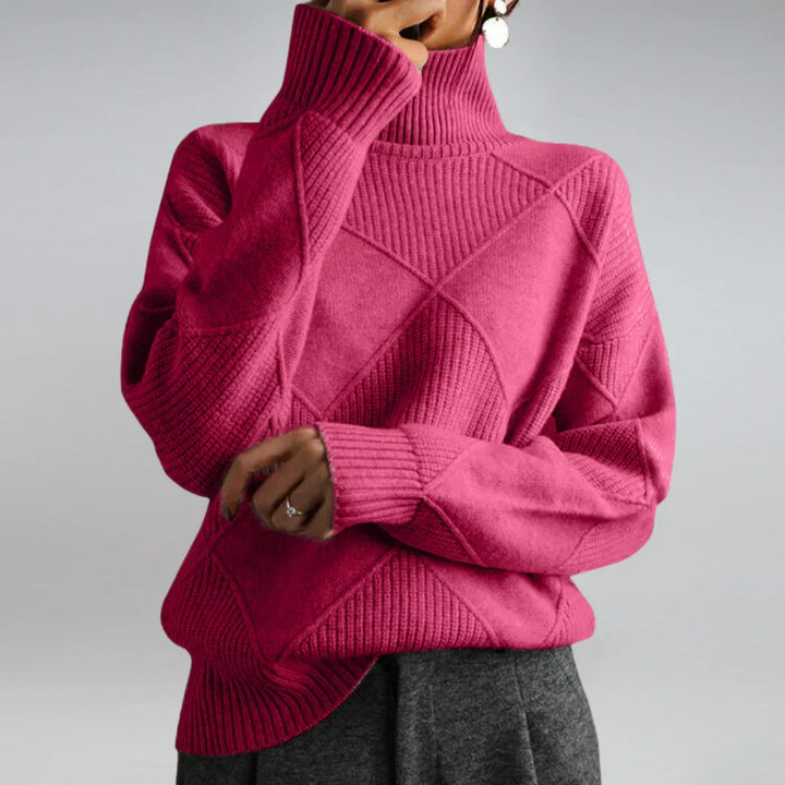 Veelzijdige dames coltrui, een zachte gebreide turtleneck die perfect is voor dagelijkse wintermode.