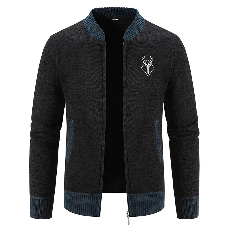 Comfortabel heren gebreid vest met fijne textuur, ideaal als warme trui voor koude dagen.