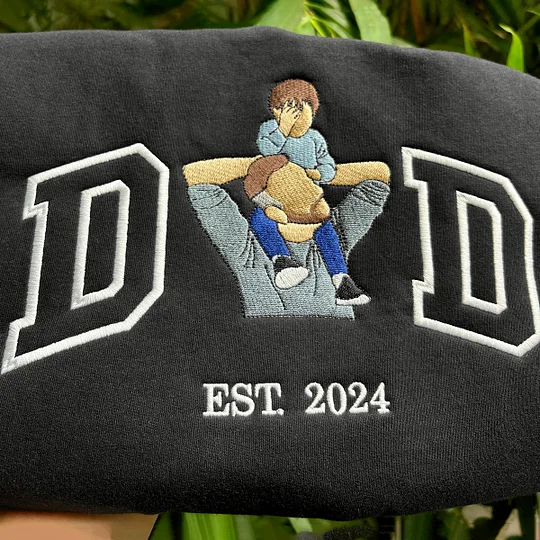 Uniek Vaderdag cadeau: heren gepersonaliseerde hoodie met geborduurde foto voor papa.
