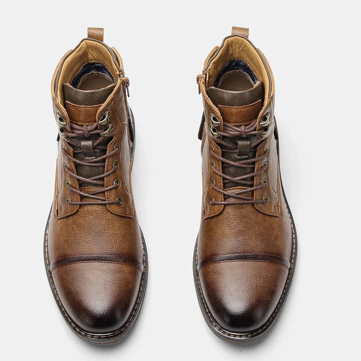 Comfortabele vintage leren heren boots Orion, ideaal voor een casual en elegante stijl.