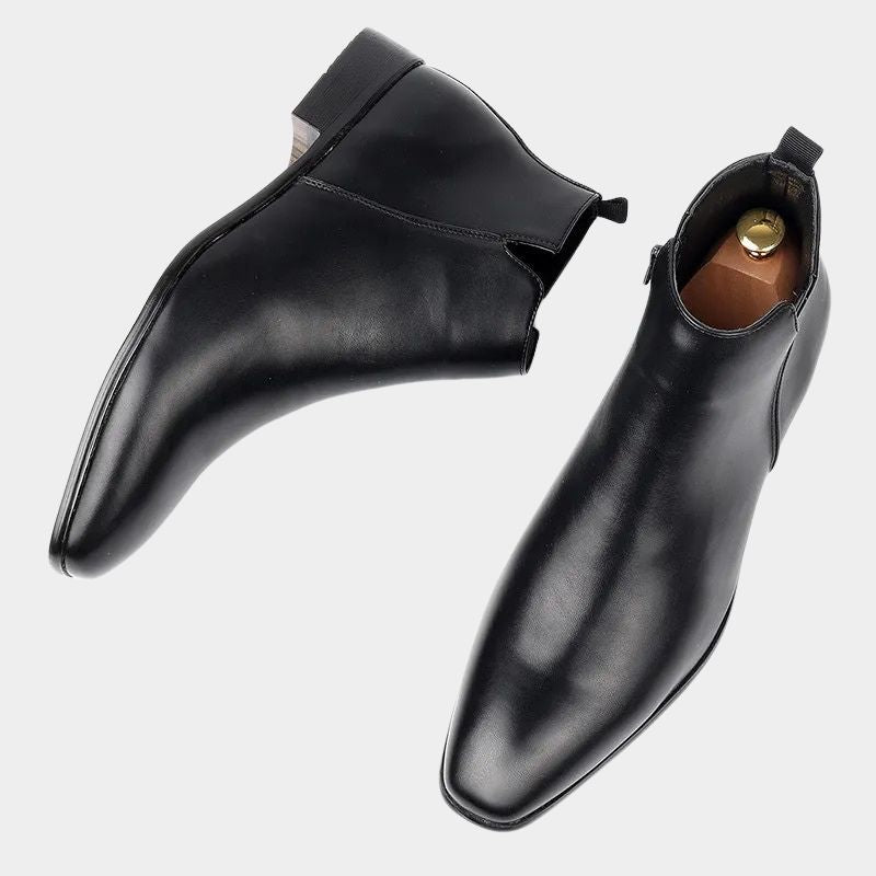 Stijlvolle leren retro heren enkellaarzen Lars met zijrits, bieden duurzaamheid en optimaal comfort.