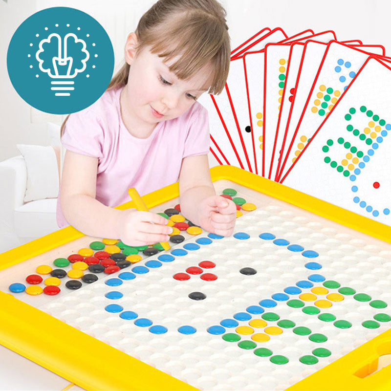 Kinder magnetisch tekenbord met kralen, stimuleert creativiteit en fijne motoriek van jonge kinderen.