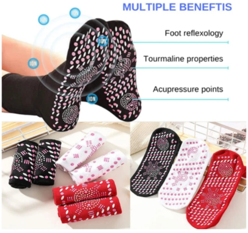 Teenstuk van een Aleta toermalijn dames sok, naadloos voor extra comfort en weldadige warmte.