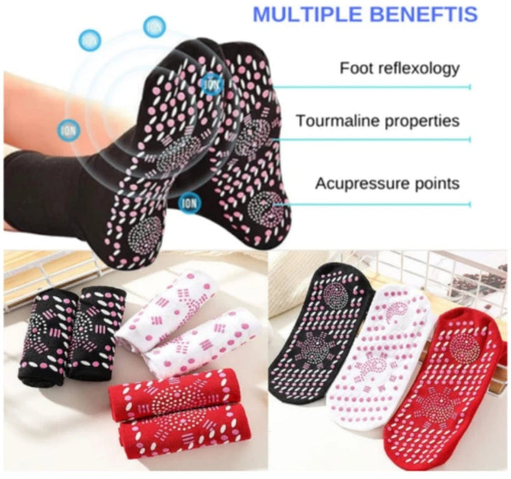 Teenstuk van een Aleta toermalijn dames sok, naadloos voor extra comfort en weldadige warmte.