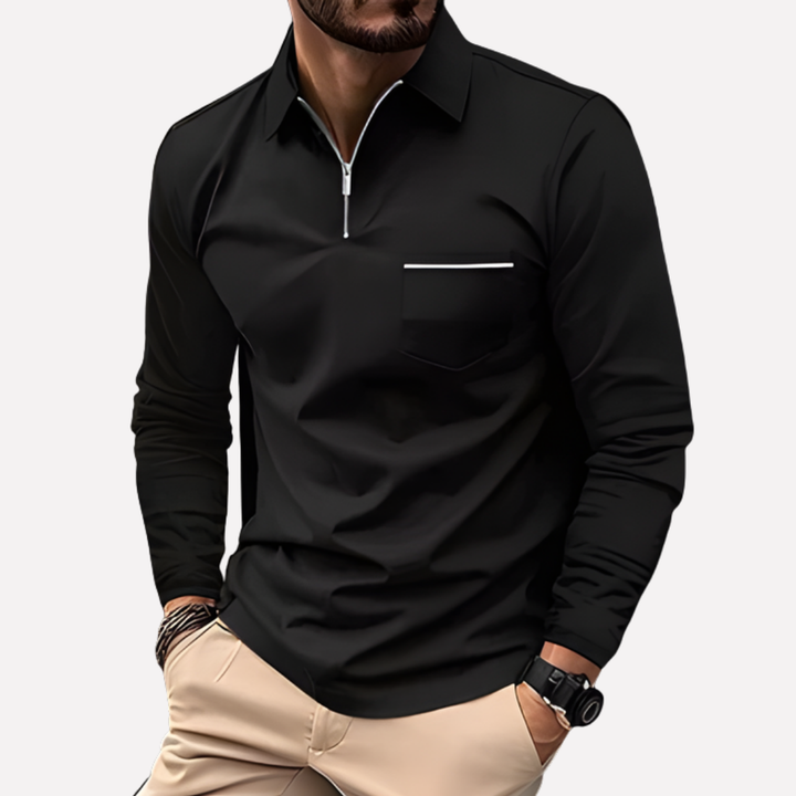 Comfortabel heren poloshirt met lange mouwen, ideaal voor een smart casual look.
