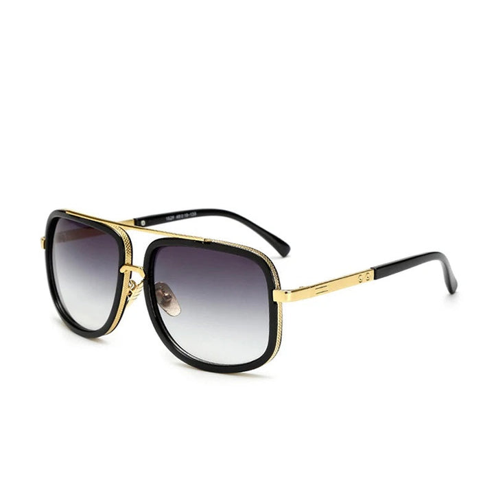 Stijlvolle retro zonnebril, vierkant model, modieus unisex eyewear voor een trendy look.