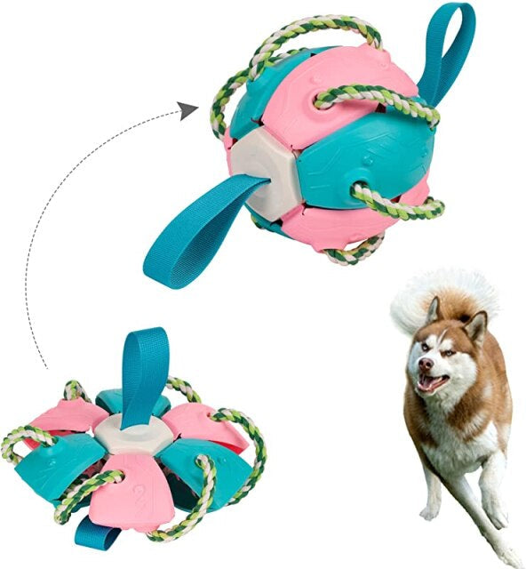 Honden kauwbal voor tandverzorging; helpt bij mondhygiëne terwijl je hond speelt met dit duurzame rubberen speeltje.