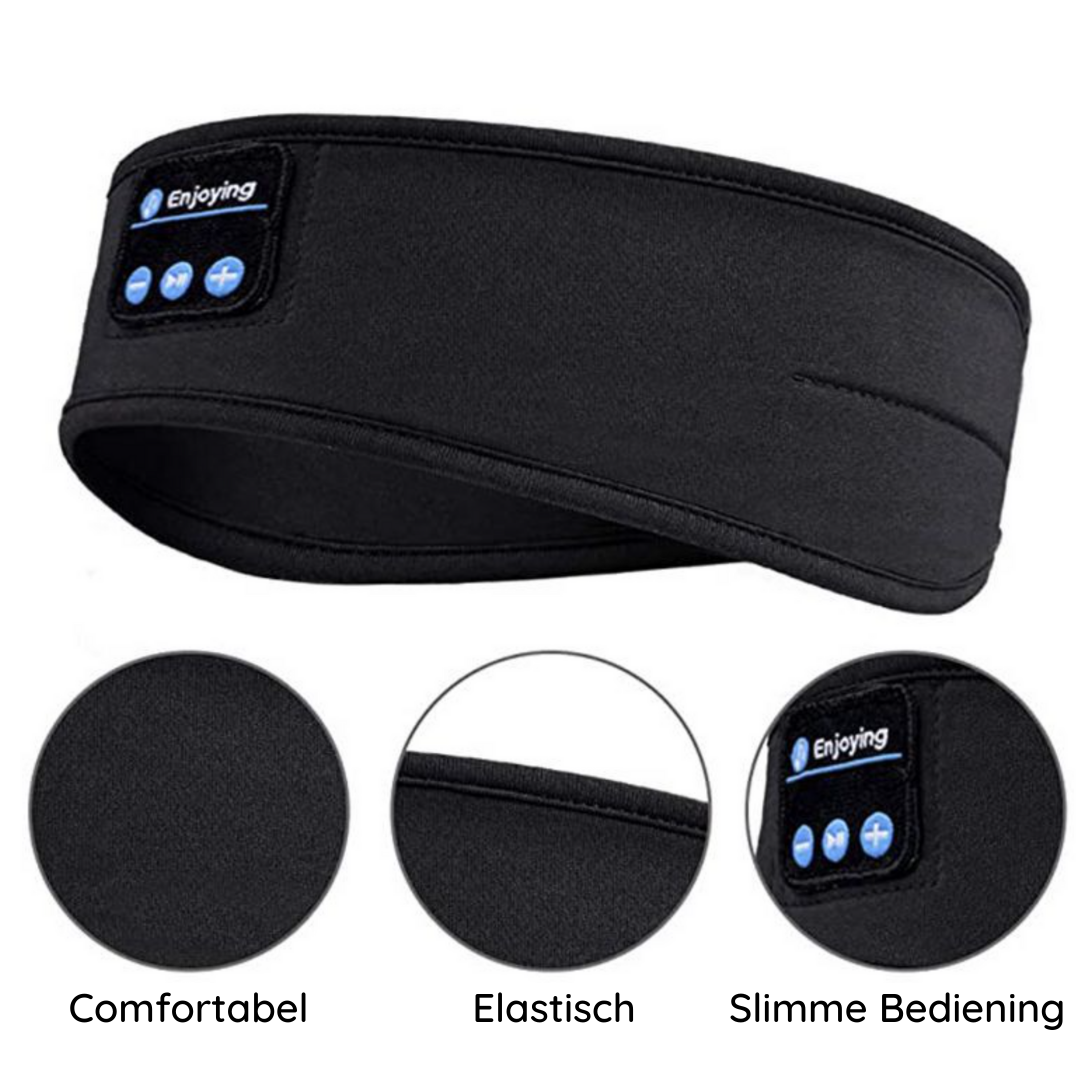 Innovatief slaapmasker gadget met ingebouwde koptelefoon voor ontspanning en een rustgevende diepe slaap.
