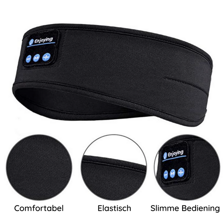 Innovatief slaapmasker gadget met ingebouwde koptelefoon voor ontspanning en een rustgevende diepe slaap.