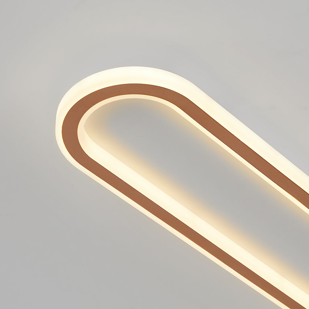 Veelzijdige LED plafondlamp, elliptisch, zwart/goud; voor diverse moderne ruimtes en sferen. (93)
