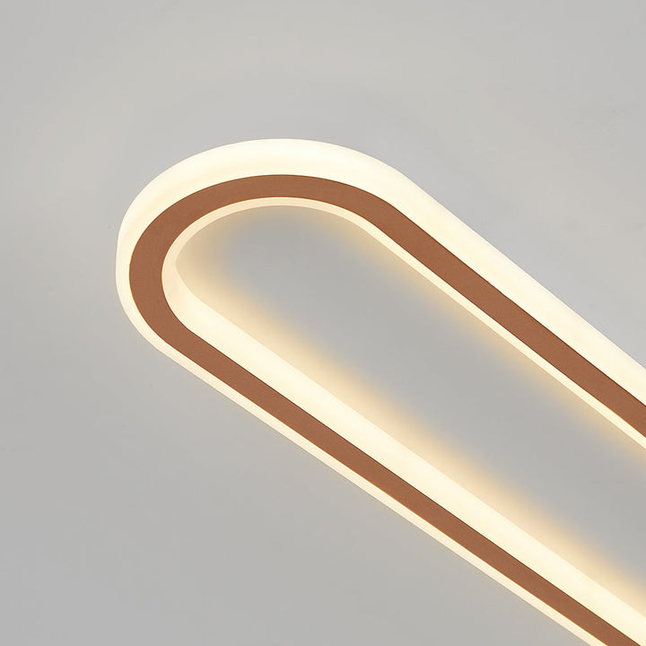 Veelzijdige LED plafondlamp, elliptisch, zwart/goud; voor diverse moderne ruimtes en sferen. (93)