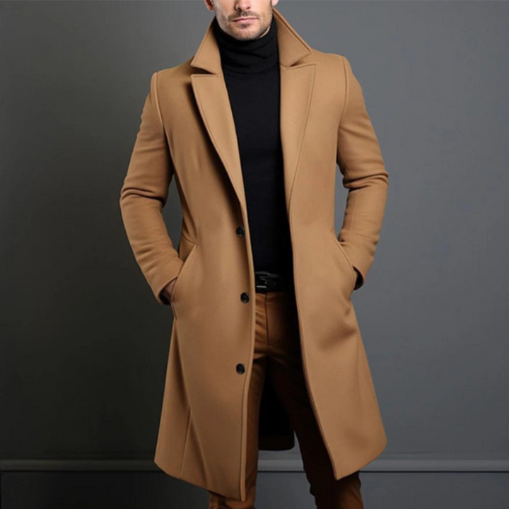 Elegante heren wollen jas voor koud weer. Tijdloze winterjas van warme wolmix, ideaal voor casual en formele outfits.