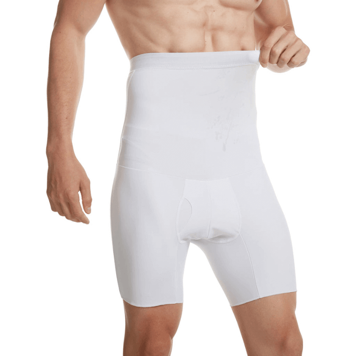 Heren compressieboxershort MaxFit in zwart, vormgevend ondergoed van nylon/spandex voor buikcontrole.