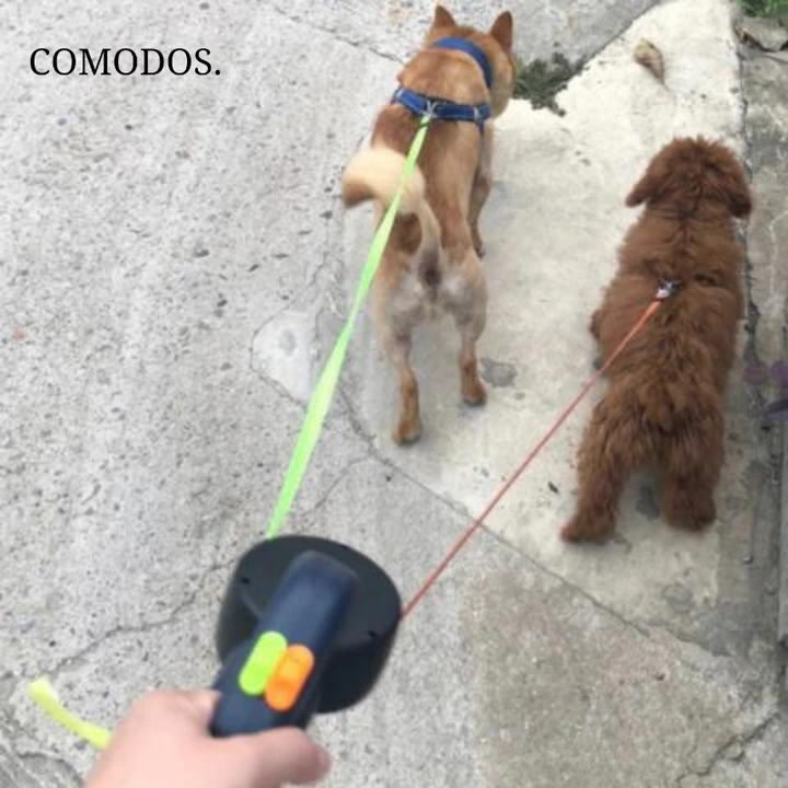 De ultieme dierenriem: comfortabel, veilig (LED-licht) en klitvrij, ideaal voor twee actieve honden.