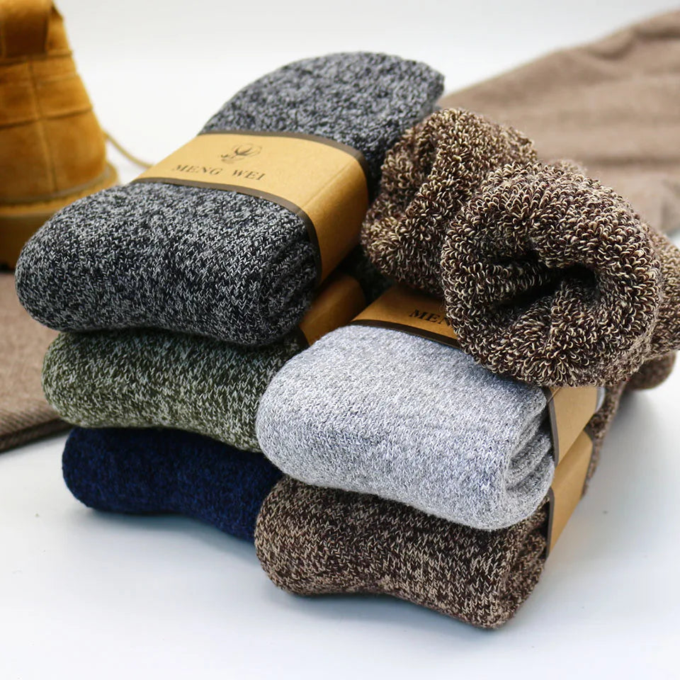 Wintersokken met gedetailleerd retro patroon (3 paar), warm en comfortabel voor volwassenen.
