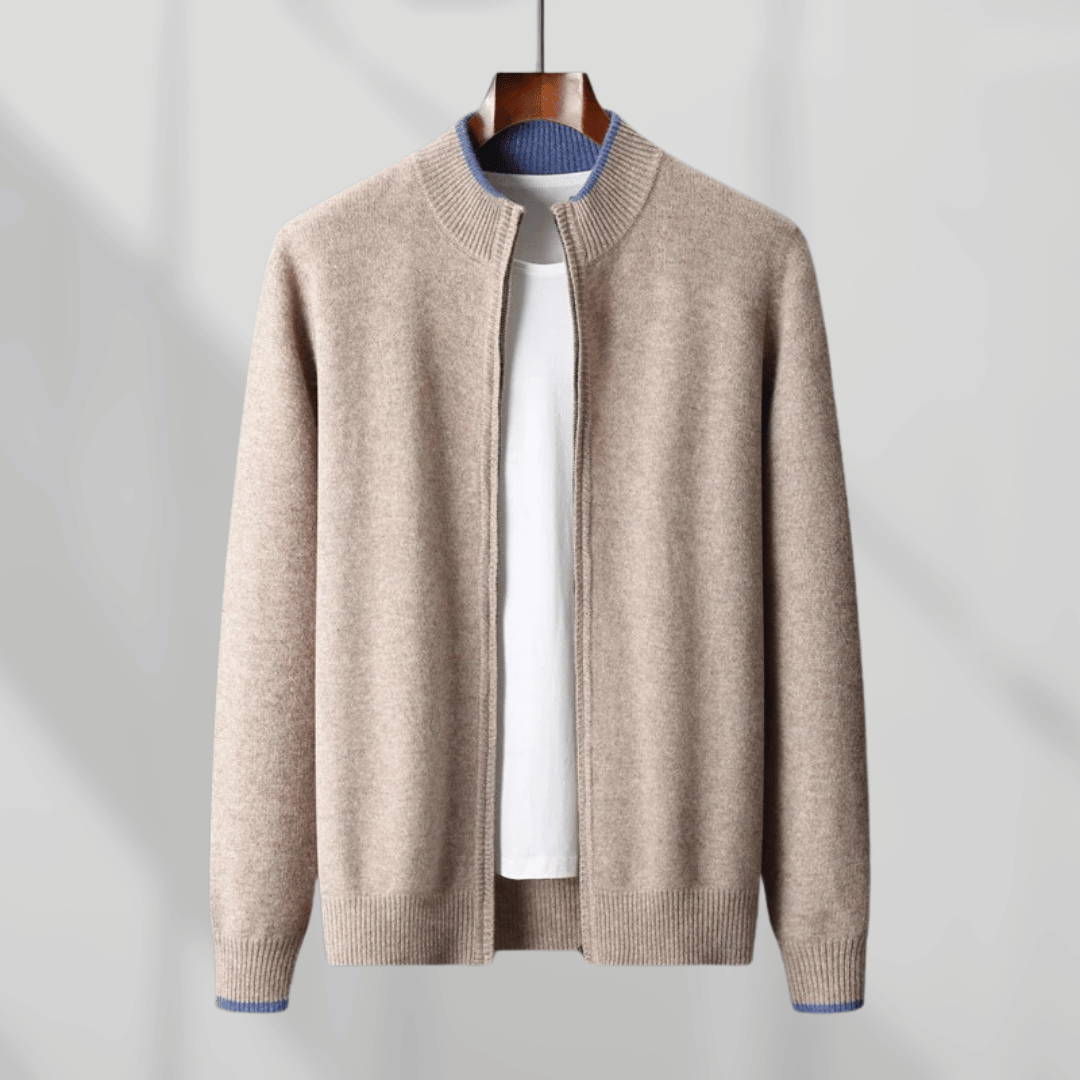 Heren Laurent kasjmier zipjack, comfortabel en elegant, ideaal voor dagelijkse herenmode.