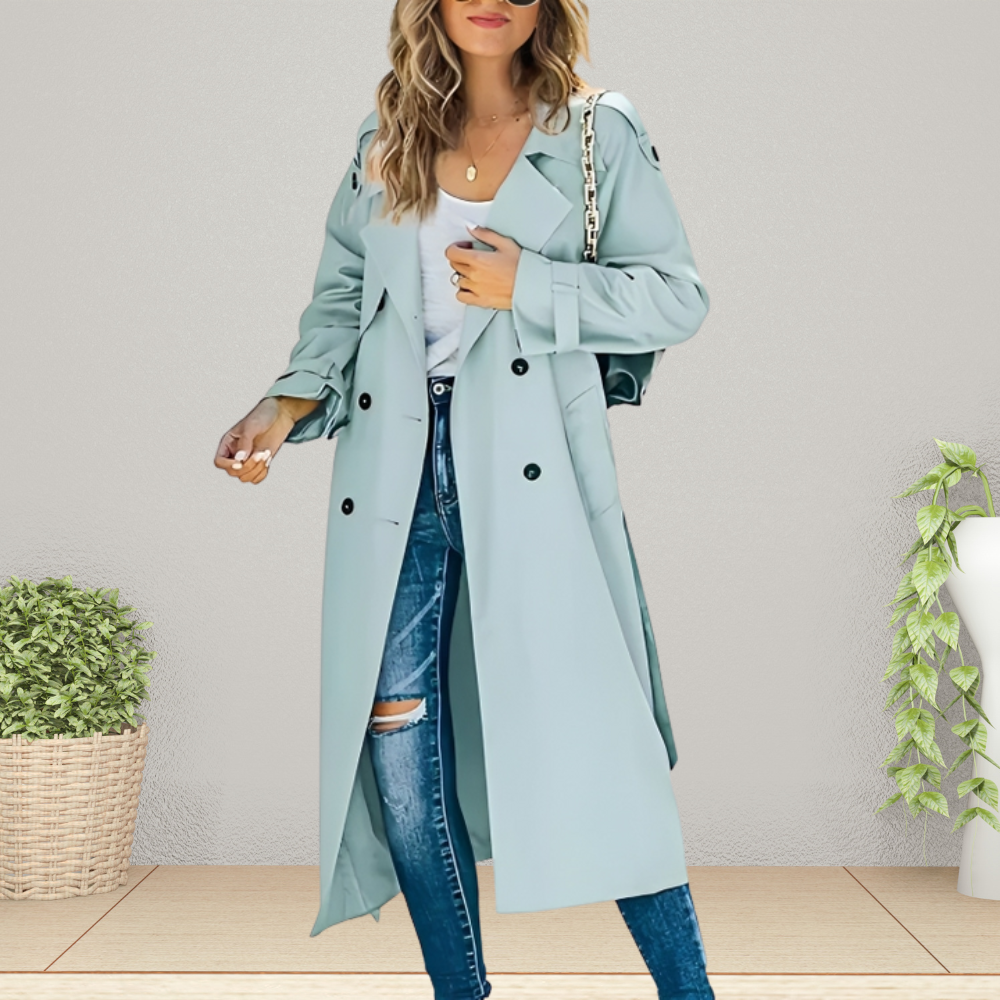 Chique dames trenchcoat van Hoymans, een veelzijdige tussenjas met regular fit voor elke modieuze vrouw.