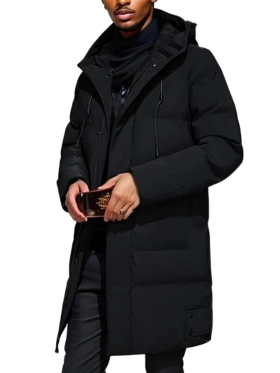 Herenmode winterjas, lange en dikke puffer. Bovenkleding voor ultieme warmte en een moderne winterlook.