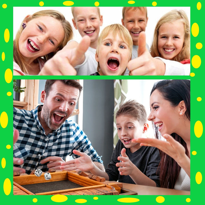 Leerzaam rekenspel voor kinderen. Houten dobbelspel om spelenderwijs getallen en rekenvaardigheden te oefenen.