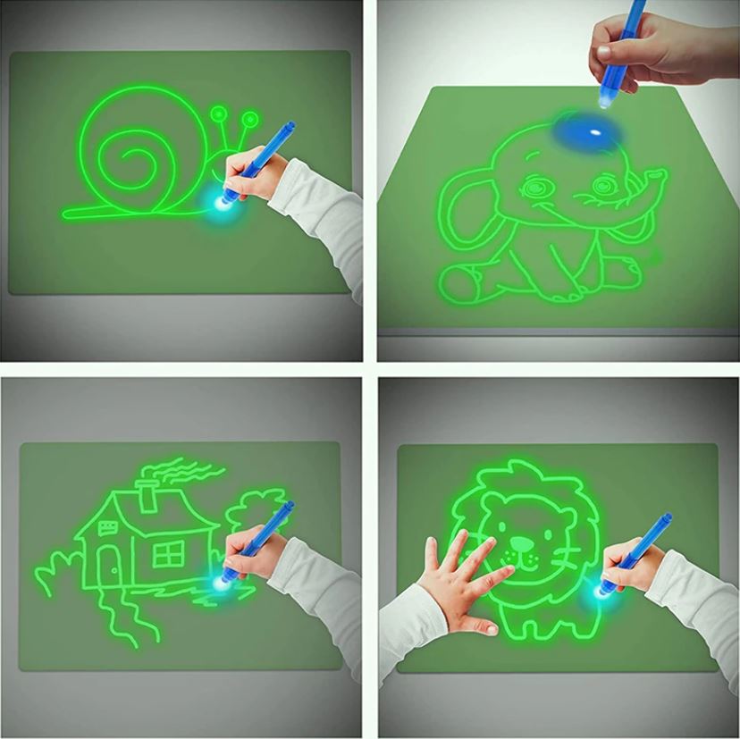 Compact lichtgevend tekenbord voor kinderen, compleet met pen voor direct creatief en educatief speelgoed.