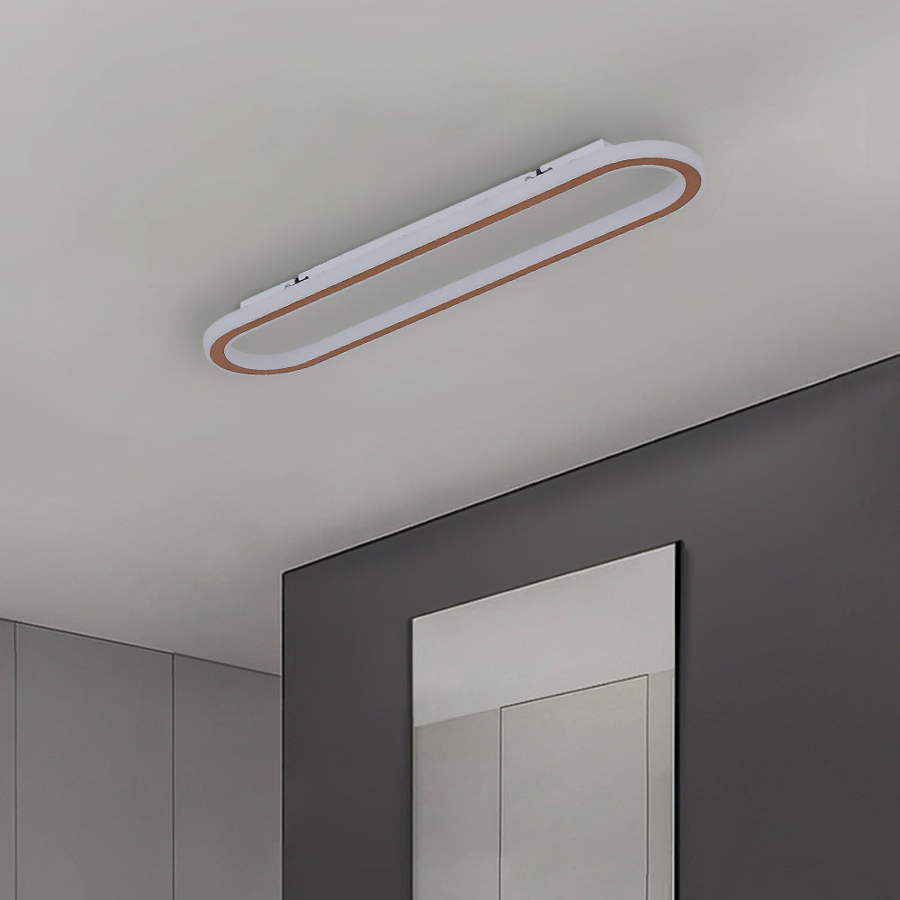 Heldere, dimbare LED plafondlamp, elliptisch; van metaal/acryl voor een modern huis. (86)