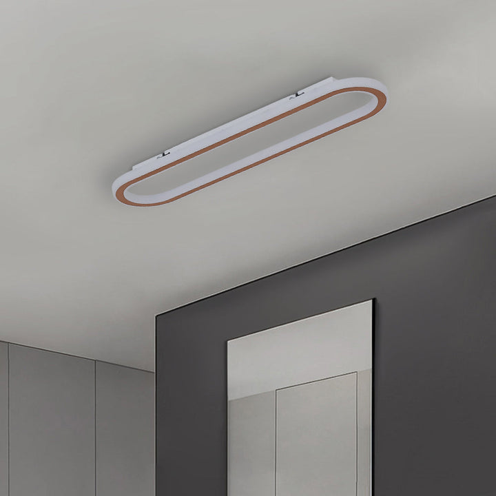 Heldere, dimbare LED plafondlamp, elliptisch; van metaal/acryl voor een modern huis. (86)