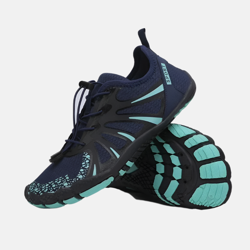 Gripvaste, flexibele heren waterschoenen met vijf tenen voor veiligheid bij zwemmen & wateractiviteiten.