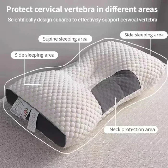 Ergonomisch hoofdkussen ErgoRelax met nekondersteuning. Ideaal voor nekpijn en rugpijn, bevordert gezondheid.