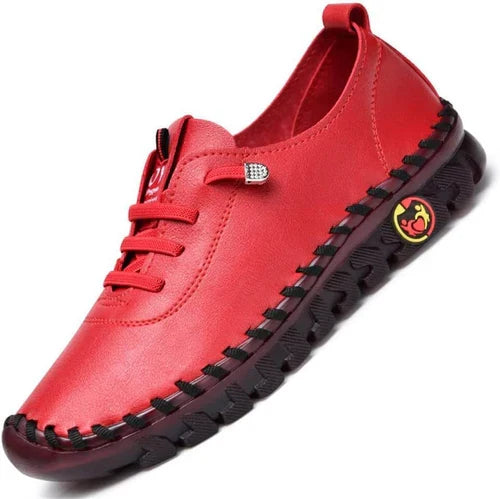 Bruine orthopedische dames instappers, antislip platte comfortschoenen voor optimaal comfort de hele dag.